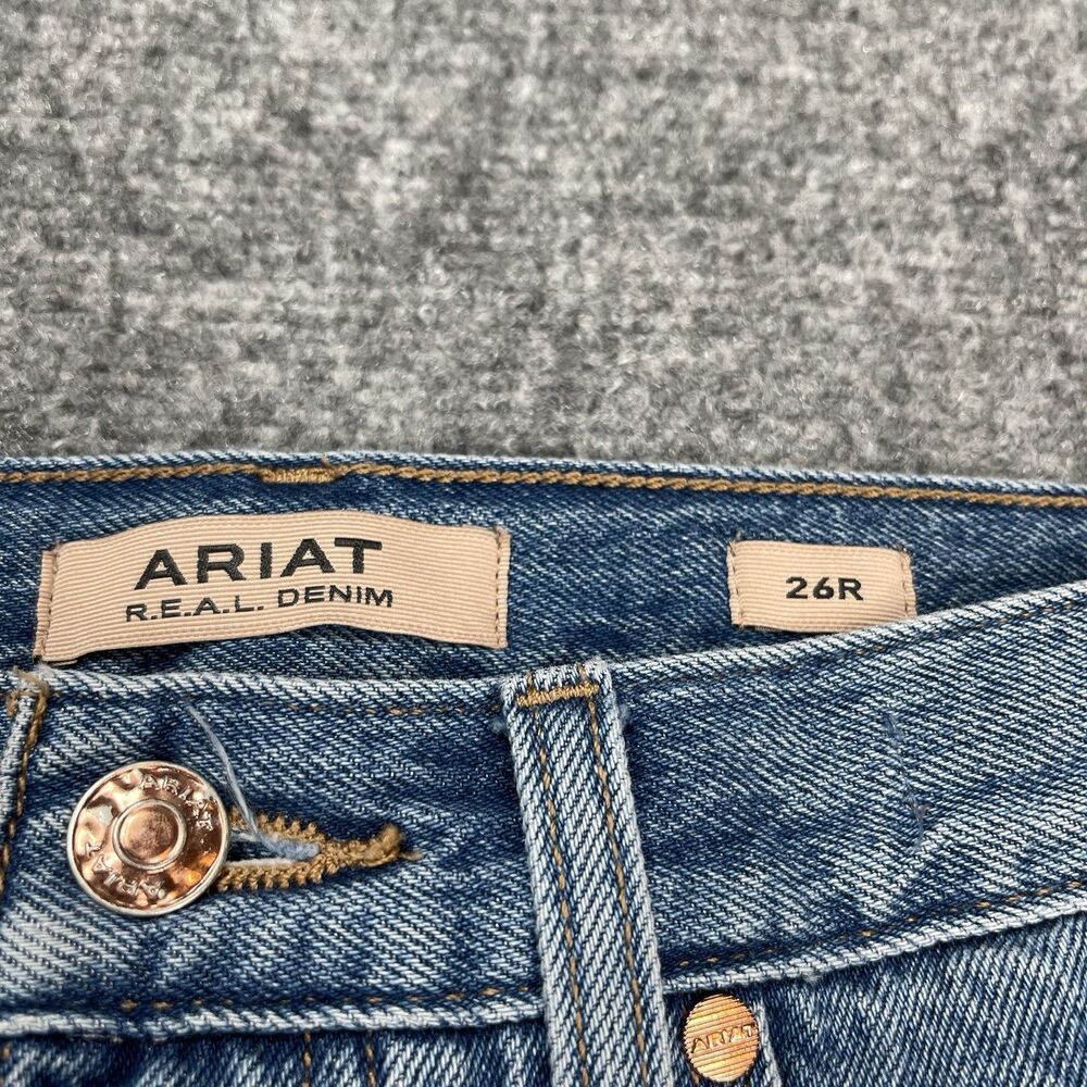 Ariat Real Denim Shorts Womens 26 Ultra High Rise Jazmine Button Fly Distressed - Picture 5 of 11